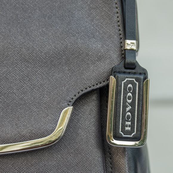 COACH 26274  Madison Small Sadie Flap Gray Saffiano Leather Satchel - Picture 5 of 7